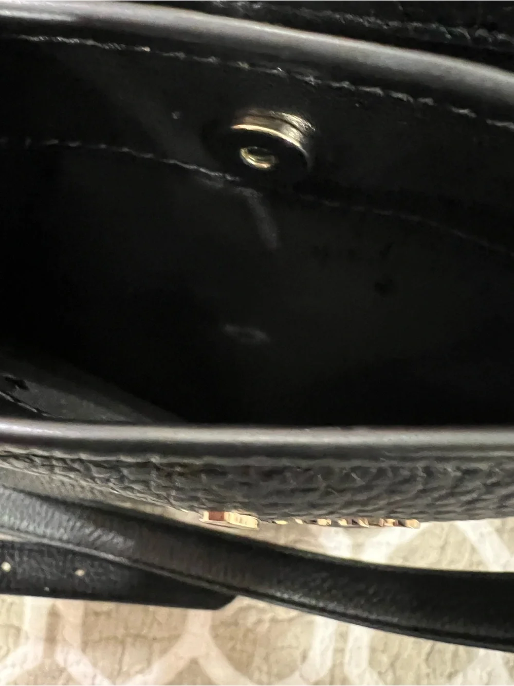 kate spade Black Pebbled Leather Hobo Shoulder Bag with Gold Logo